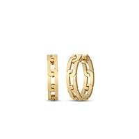 18K YELLOW NAVARRA MEDIUM HOOP EARRINGS