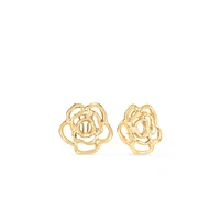 18K Yellow Oro Classic Rose Earrings