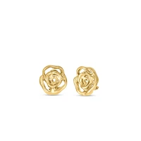 18K Yellow Gold Oro Classic Small Rose Earrings