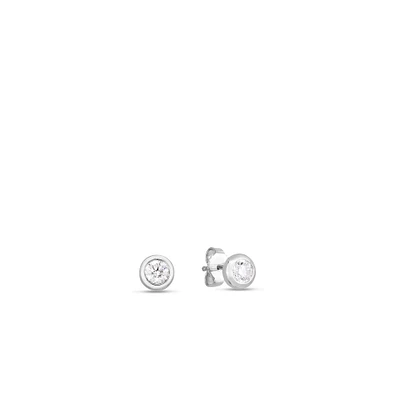 Bloomies White Gold Diamond Stud Earrings