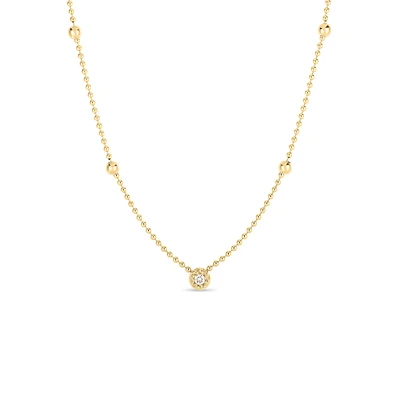 Designer Gold Diamond Alternating Bead Necklace