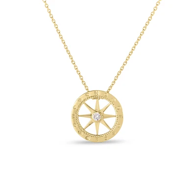 Compass Yellow Gold Diamond Necklace