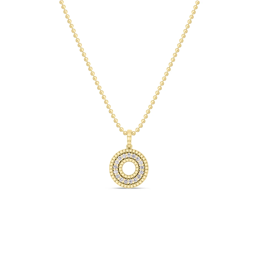 18K YELLOW GOLD SIENA MEDIUM DIAMOND CIRCLE NECKLACE