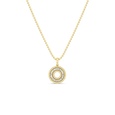 18K YELLOW GOLD SIENA MEDIUM DIAMOND CIRCLE NECKLACE