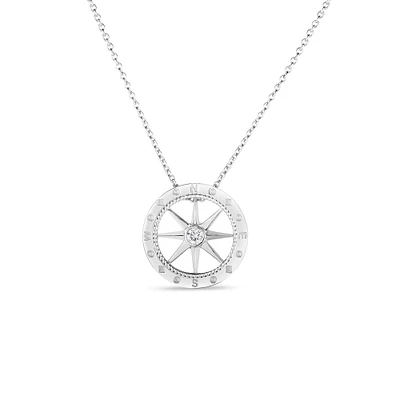 Compass White Gold Diamond Necklace