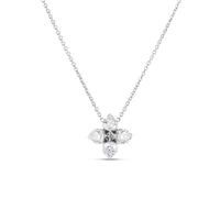 Love In Verona White Gold Diamond Flower Necklace