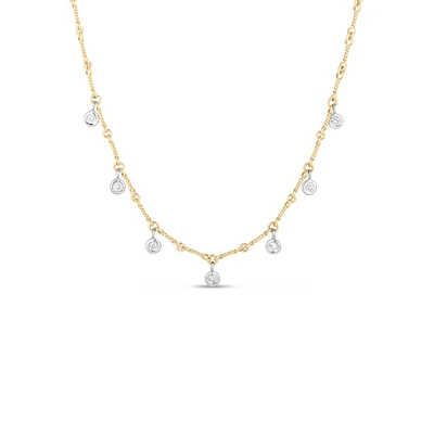 Diamonds by the Inch Two-Tone Dangling Diamond Dogbone Chain Necklace Length 18"