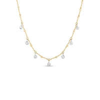 Diamonds by the Inch Two-Tone Dangling Diamond Dogbone Chain Necklace Length 18"