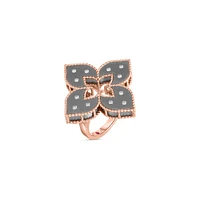 18K R VENETIAN PRINCESS DIAMOND GREY TITANIUM LARGE RING