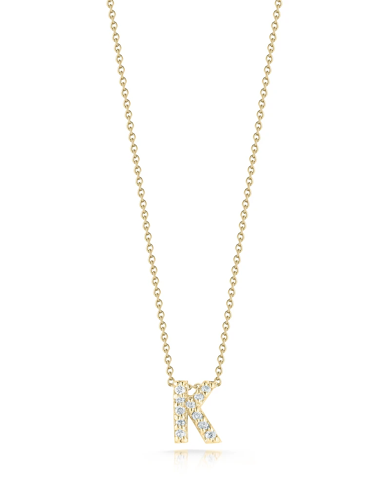 18K YELLOW GOLD TINY TREASURES DIAMOND LOVE LETTER ""K"" NECKLACE