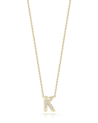 18K YELLOW GOLD TINY TREASURES DIAMOND LOVE LETTER ""K"" NECKLACE