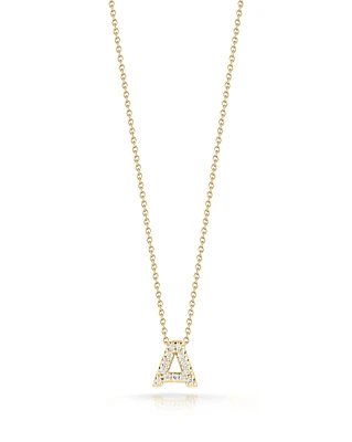 Tiny Treasures Yellow Gold Letter A Necklace Adjustable 16"" to 18""