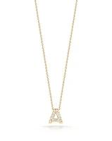 Tiny Treasures Yellow Gold Letter A Necklace Adjustable 16"" to 18""