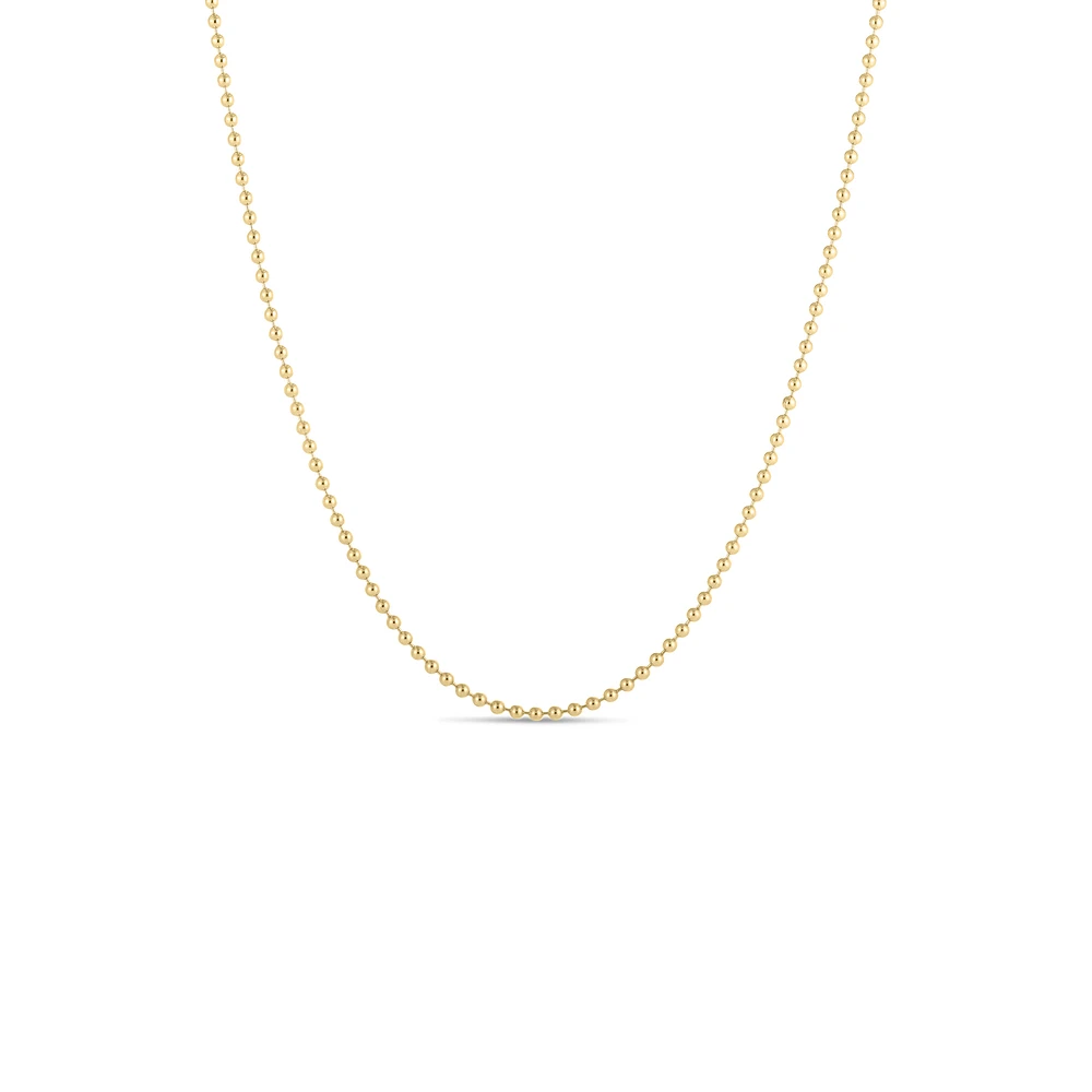 Classic Yellow Gold Ball Chain Length 18""