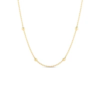 Diamonds by the Inch Yellow Gold Station Necklace Length 17""