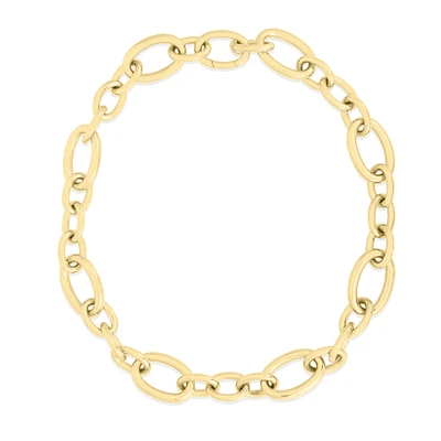 18K Yellow Gold Alt Oval Link 18"" Chain