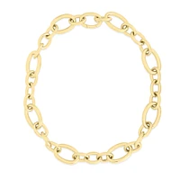 18K Yellow Gold Alt Oval Link 18"" Chain