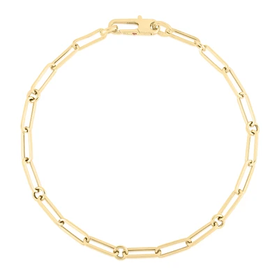 Designer Gold Paperclip & Round Link Bracelet