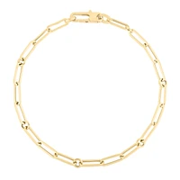 Designer Gold Paperclip & Round Link Bracelet