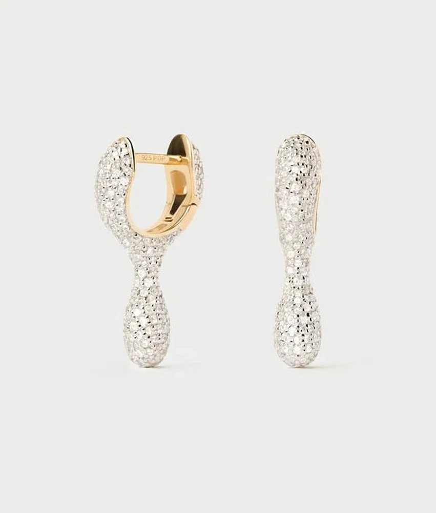 P D Paola Ray Pave Hoop Earrings