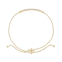 Petite Pavé Station Chain Bracelet in 18K Yellow Gold with Diamonds, 1mm