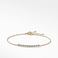 Petite Pavé Station Chain Bracelet in 18K Yellow Gold with Diamonds, 1mm