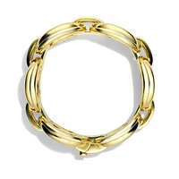 Sculpted Cable Bracelet with Diamonds in Gold