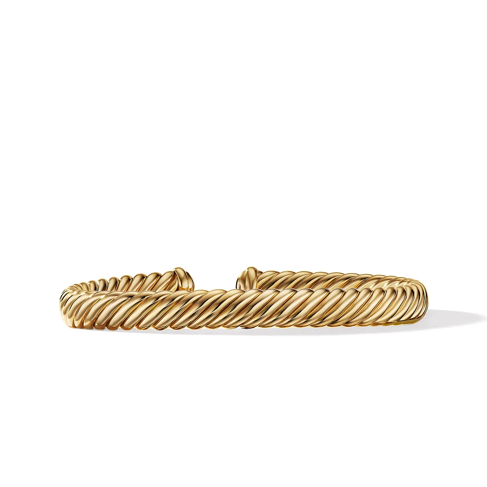 Modern Oval Cablespira Bracelet in 18K Yellow Gold, 7mm