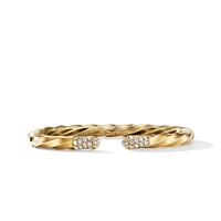 Cable Edge Bracelet in 18K Yellow Gold with Diamonds