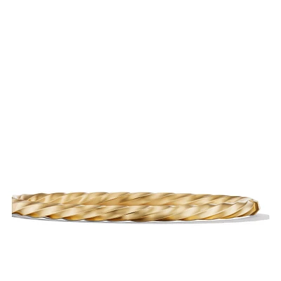 Cable Edge Bangle Bracelet in 18K Yellow Gold, 4mm