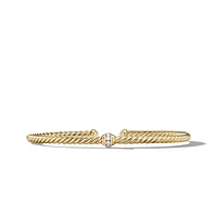 Classic Cablespira Station Bracelet in 18K Yellow Gold with Diamonds, 3mm