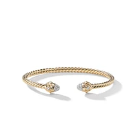 Renaissance Cablespira Bracelet in 18K Yellow Gold with Diamonds, 3.5mm