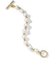 Pearl Linked Bracelet in 18K Yellow Gold with Diamonds