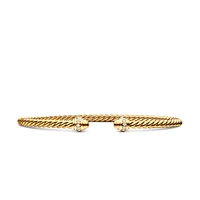 Classic Cablespira Bracelet in 18K Yellow Gold with Diamonds, 3mm