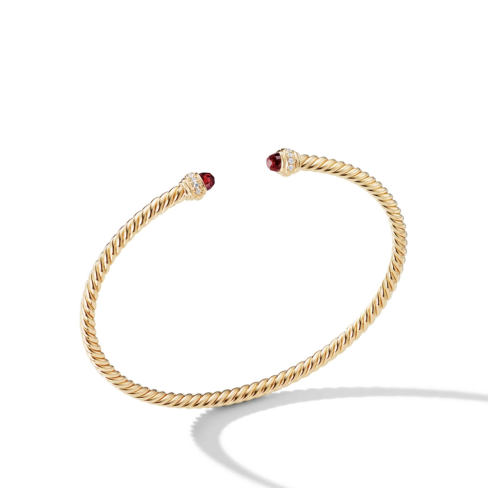 Cablespira Flex Bracelet in 18K Yellow Gold with Citrine and Diamonds, 4mm