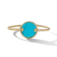 Cablespira Flex Bracelet in 18K Yellow Gold with Gold Domes and Diamonds, 4mm