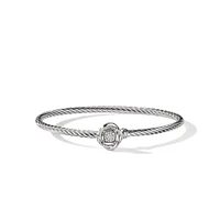 Infinity Bracelet in Sterling Silver with Diamonds, 3mm