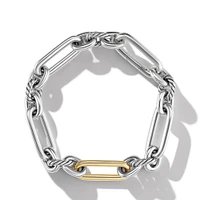 Lexington Chain Bracelet in Sterling Silver with 18K Yellow Gold, 9.8mm