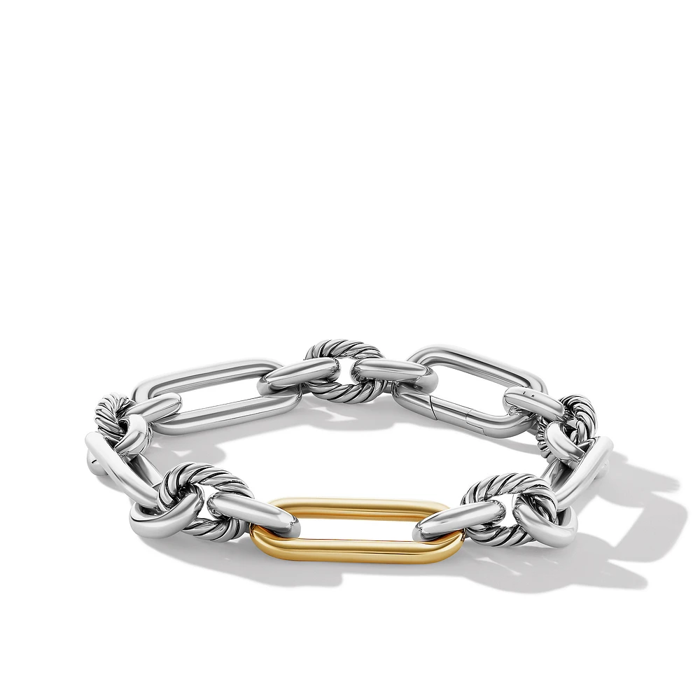 Lexington Chain Bracelet in Sterling Silver with 18K Yellow Gold, 9.8mm