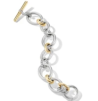 DY Mercerâ„¢ Chain Bracelet in Sterling Silver with 18K Yellow Gold and Diamonds, 25mm