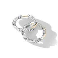 Petite Infinity Hoop Earrings in Sterling Silver with 14K Yellow Gold, 17.3mm