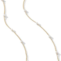 Cable Collectibles Bead and Chain Necklace in 18K Yellow Gold with Pearls