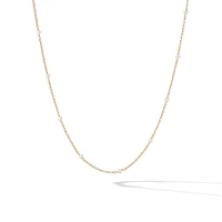 Cable Collectibles Bead and Chain Necklace in 18K Yellow Gold with Pearls