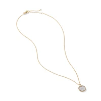 Petite Modern Renaissance Cross Pendant Necklace in 18K Yellow Gold with Diamonds, 22.1mm