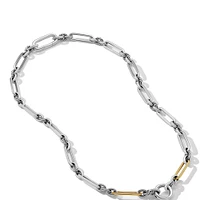 Lexington Chain Necklace in Sterling Silver with 18K Yellow Gold