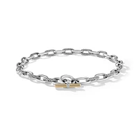 DY Madison Toggle Chain Necklace in Sterling Silver with 18K Yellow Gold, 11mm