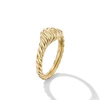 Sculpted Cable Micro Pinky Ring in 18K Yellow Gold