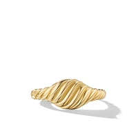 Sculpted Cable Micro Pinky Ring in 18K Yellow Gold
