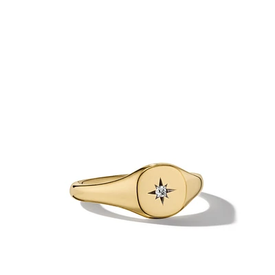 Cable Collectibles Starset Pinky Ring in 18K Yellow Gold with Center Diamond, 7mm