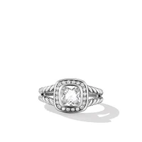 Petite Albion Ring in Sterling Silver with Topaz and Diamonds